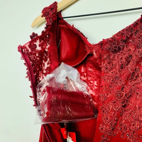 #50 Dancing Queen | Sheer Floral Embroidered Off Shoulder Prom Dress DQ-2274 - Picture 15 of 16